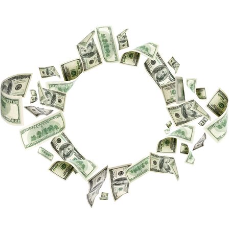 Dollar sign. American money. Cash background, us bill. Money falの写真素材