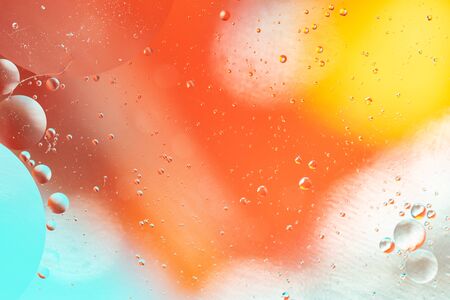 Abstract background, colorful gradient colors. Oil drops in water.の写真素材