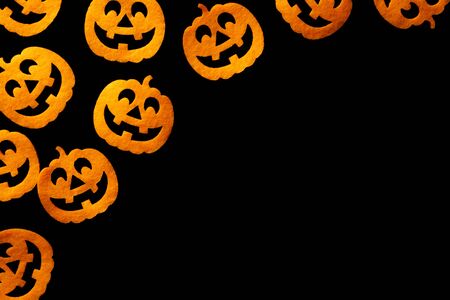 Halloween pumpkin. Autumn spooky orange decoration isolated on bの写真素材