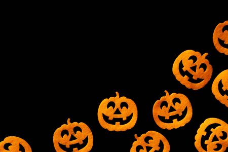 Halloween pumpkin. Autumn spooky orange decoration isolated on bの写真素材