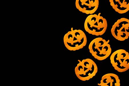 Halloween background. Pumpkin scary orange decoration isolated oの写真素材