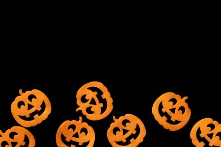 Halloween pumpkin. Autumn spooky orange decoration isolated on bの写真素材