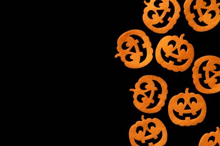 Halloween pumpkin. Autumn spooky orange decoration isolated on bの写真素材