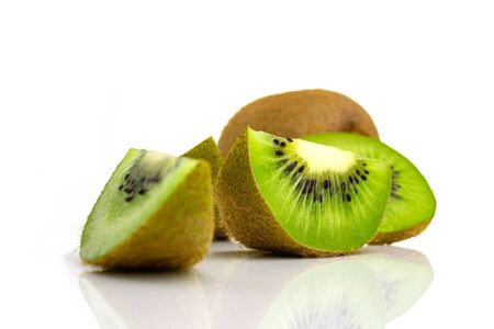 Kiwi slice. Juicy green kiwifruit. Organic fresh fruitの写真素材