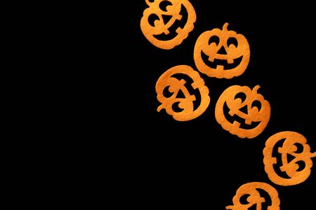 Halloween pattern. Pumpkin scary orange decoration isolated on bの写真素材
