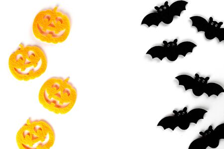 Halloween pumpkin. Autumn spooky orange decoration isolated on wの写真素材