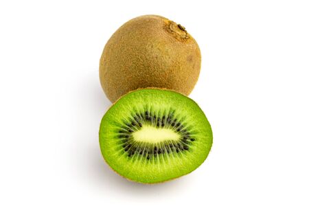Kiwi isolated. Juicy green kiwifruit. Organic fresh fruit.の写真素材