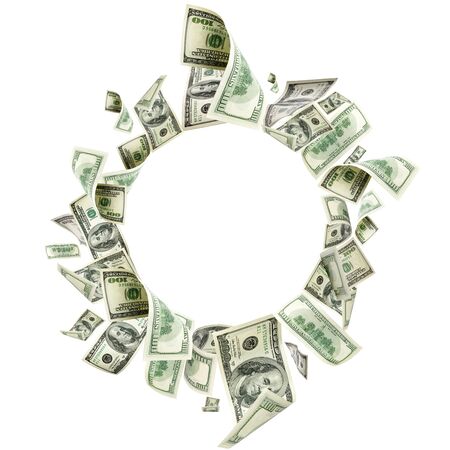 Dollar sign. American money. Cash background, us bill. Money falの写真素材