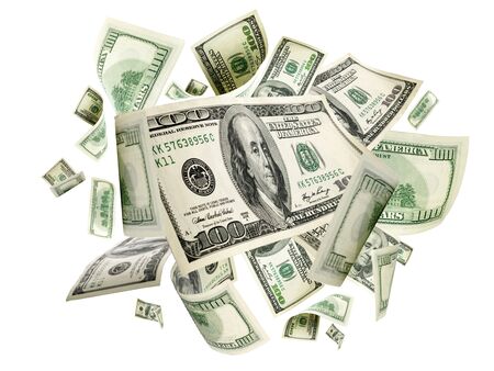 Us dollar bill. Washington american cash. Falling usd money backの写真素材