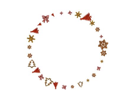 Christmas Background Gold. 2020New Year pattern and Xmas celebration decoration isolated on white. Banner mock up for display of product or design contentの写真素材