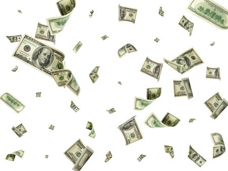 Dollar bill. Washington american cash. Usd money background. Money falling.の写真素材
