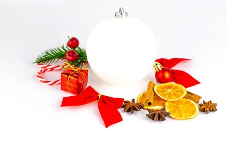 New years eve celebration. Xmas pattern isolated on white backgrの写真素材