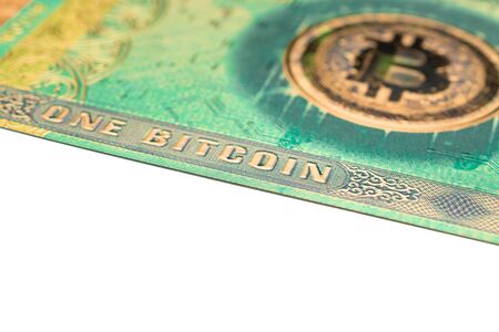 Falling coins. Golden Cryptocurrency on white. Litecoin, Ethereum, Bitcoin background.の写真素材