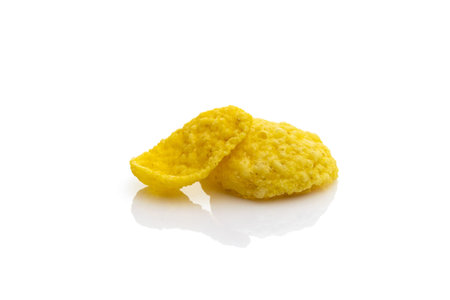 Cornflakes isolated on white. Cereal corn flakes - snack breakfast best with milk. Diet, vegetarian...