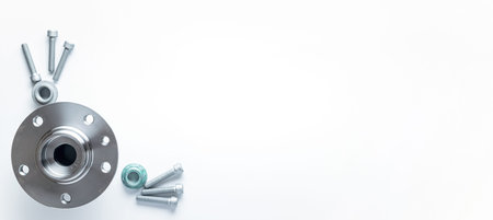 Auto motor mechanic spare or automotive piece isolated on whiteの写真素材