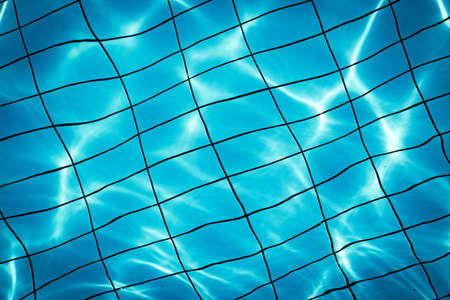 Pool texture. Summer sea abstract pattern. Blue wave surface or pool water backgroundの写真素材