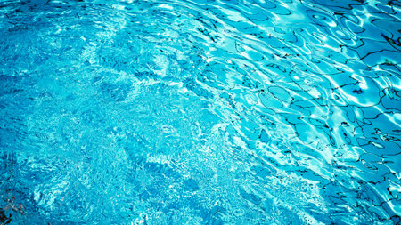 Pool texture. Summer sea abstract pattern. Blue wave surface or pool water background