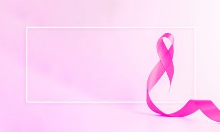 Cancer awareness. Health care symbol pink ribbon on white background. Breast woman support concept. World cancer dayの写真素材