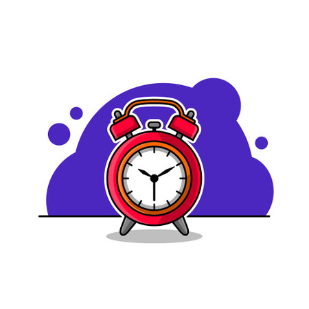 illustration icon graphic vector of alarm clock,vector daily life and tools.Colorful vector illustration in flat cartoon style.のイラスト素材