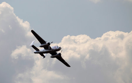 An airplane jet flies during an air show
