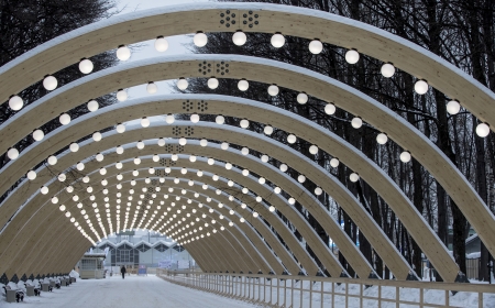 An exterior of the gym in a parkのeditorial素材