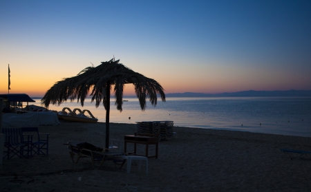 A night scene at a beachの写真素材