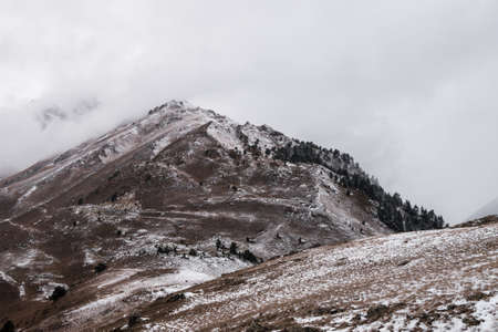 Mountains on cloudy dayの写真素材