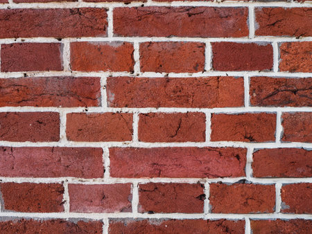 Background of brick wall of red color texture