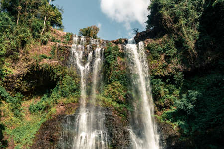 Tad Yuang waterfall in tropical rain forest. laosの写真素材