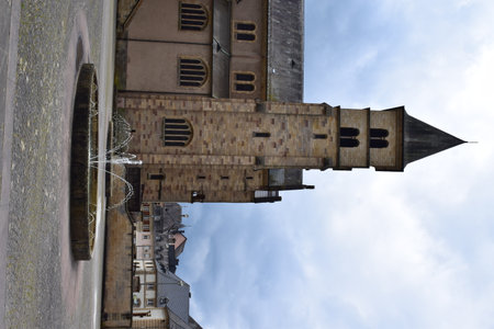 A view of the facade of the Reichsabtei Echternach, Luxembourgのeditorial素材