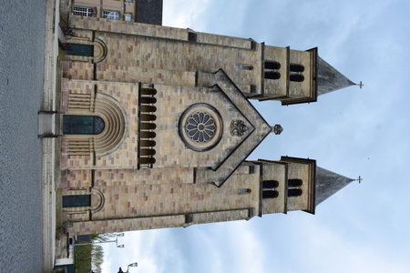Reichabtei Echternach, Luxembourg, main church entry with three gatesのeditorial素材