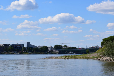 View of the city of Bonn during the summer droughtのeditorial素材