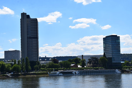 View of the city of Bonn at the Rhineのeditorial素材