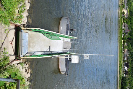 View from the height to a ship jetty