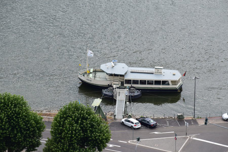 ferry on the river Rhineのeditorial素材