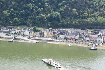 View of Sankt Goar, Rhine valleyのeditorial素材
