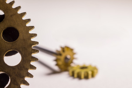 gears from old watches, an example for studying ways of transferring motionの写真素材