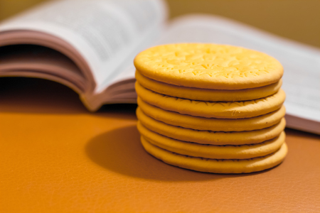 cookies for a quick snack during the preparation for the exam, fast foodの写真素材