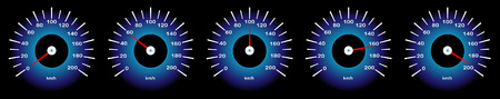 A Vector image of car speedometer with different speed indicatorsのイラスト素材