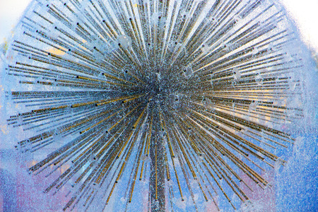 Fountain on a city square in the form of a ballの写真素材