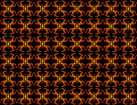 Seamless pattern of bright yellow and red abstract elements