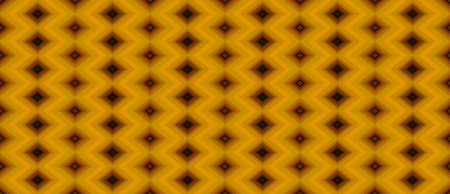 Seamless geometric pattern of black and brown diamonds on a yellow background.  Texture for fabric,...