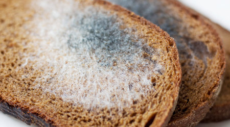 Sliced bread with mildew. Products unsuitable for consumption