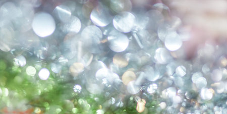 Abstract festive light blue background with bokeh, luminous