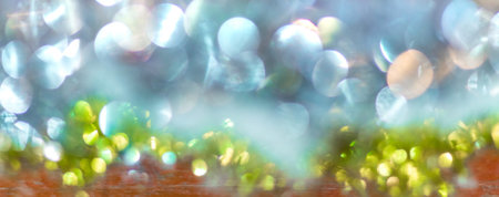 Abstract festive light blue background with bokeh, luminous