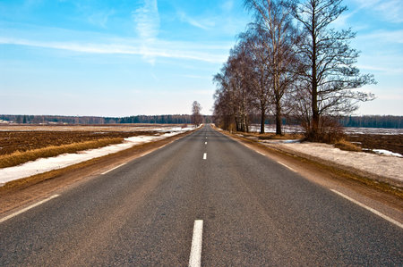 Country highway in Lithuania