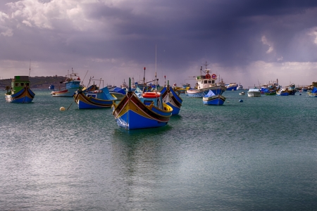 Colored  boats, Maltaの写真素材