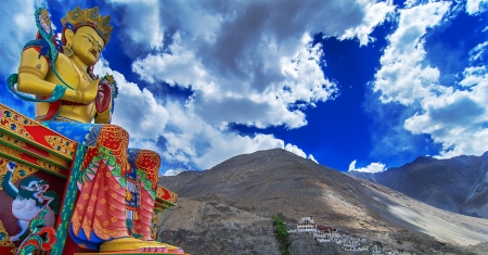 Buddha Maitreya Statueの写真素材
