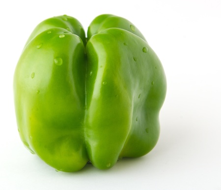 Green pepper on white backgroundの写真素材