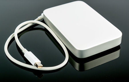 portable hard disc isolated on black